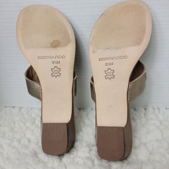 K. Jacques St Tropez Women's Size 6.5 Leather Cork Wedge heel Sandals - Picture 9 of 9
